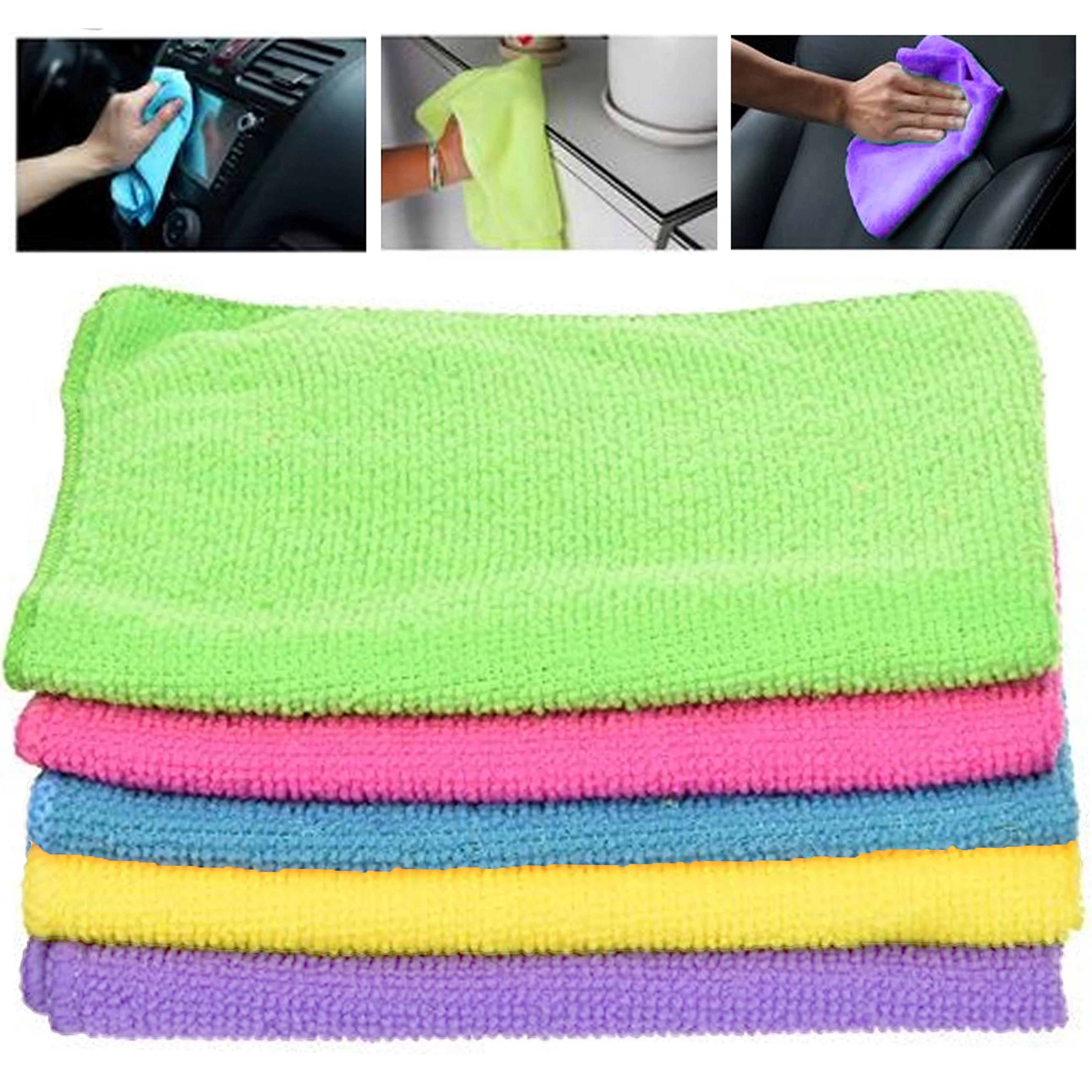 10 Pc Microfiber Cleaning Cloth Set Towel Rag Car Polishing Detailing No-Scratch