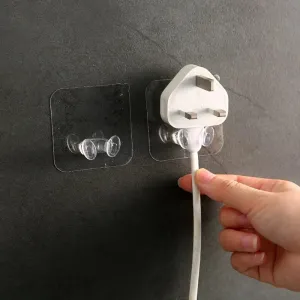 20 40pcs Hook Power Plug Bracket Tidy Hanging Rack Strong Adhesion Seamless Waterproof Kitchen Bathroom Wall Hook