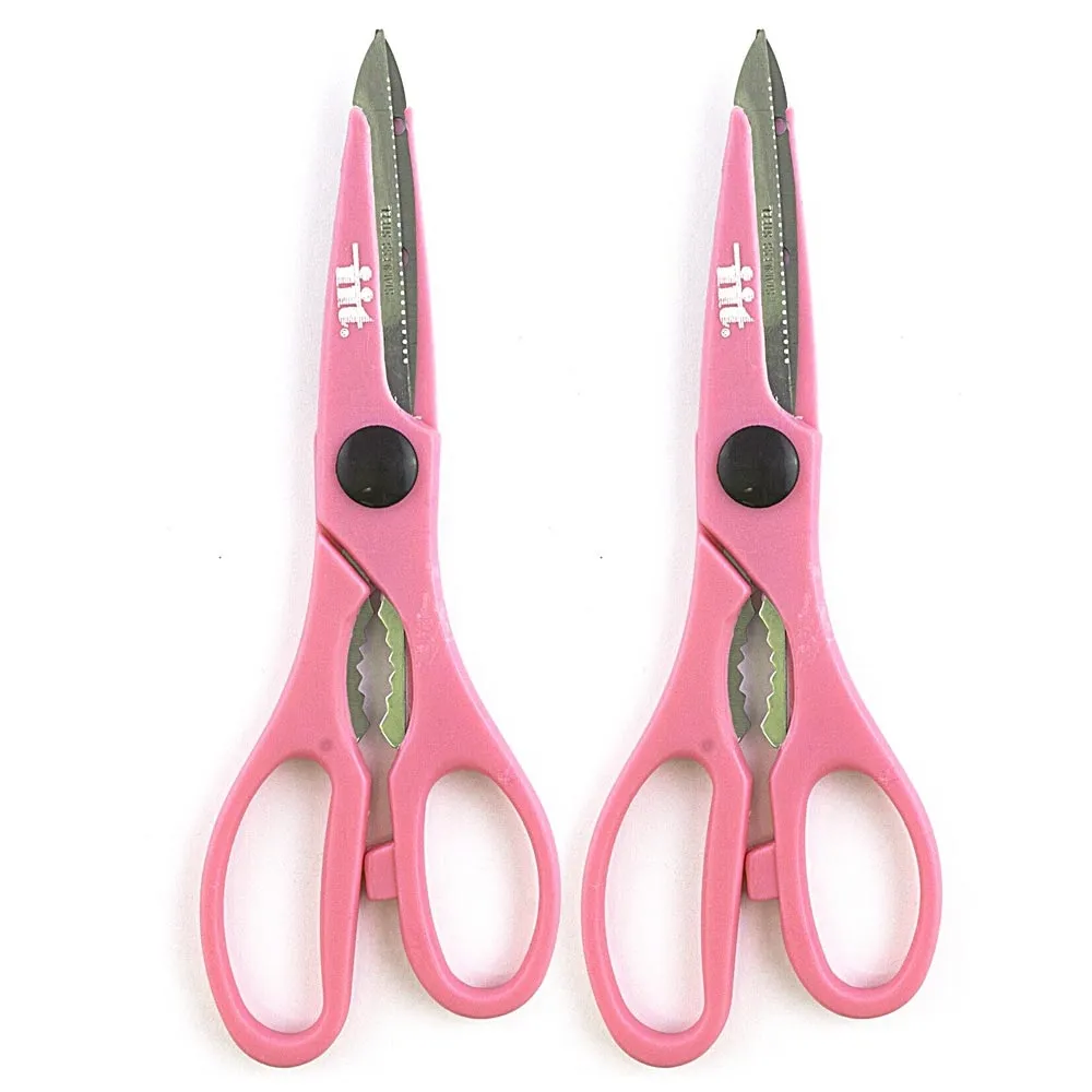 2pc Pink Scissors Stainless Steel Kitchen Sharp Shears Multi-Purpose Food Cutter