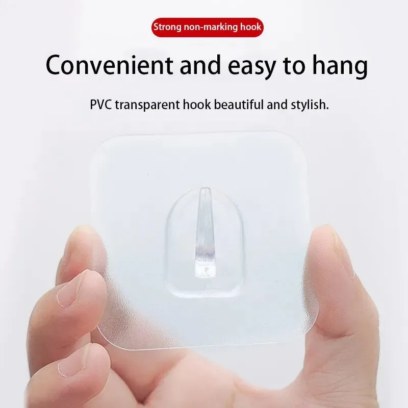 30 Pcs Transparent Strong Self Adhesive Wall Hooks Accessories