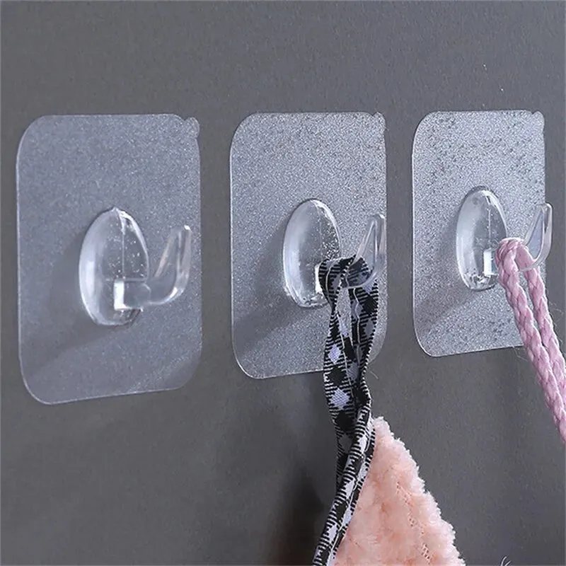 30 Pcs Transparent Strong Self Adhesive Wall Hooks Accessories