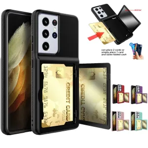 Armor Slide Card Case For Samsung Galaxy S21 Ultra Plus