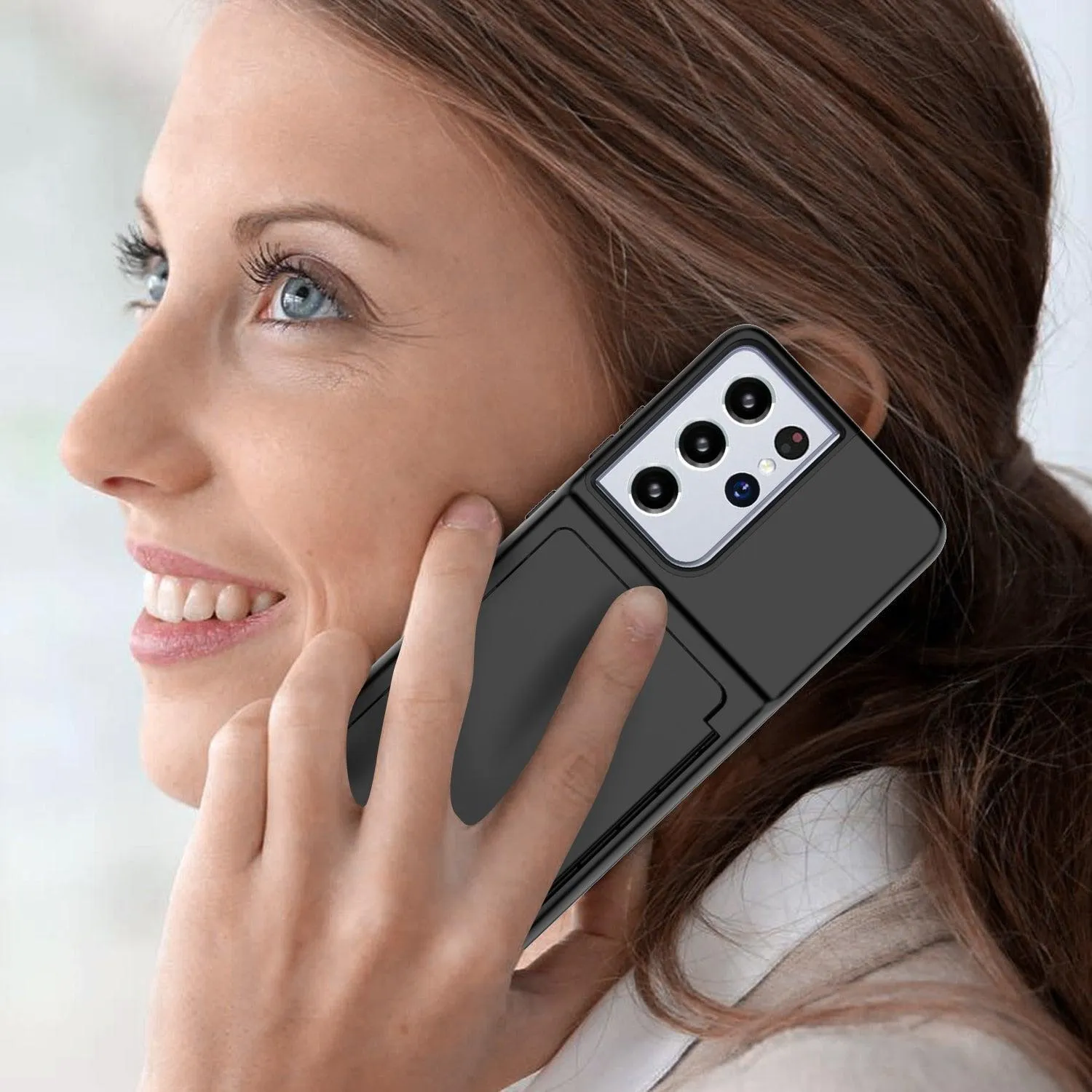 Armor Slide Card Case For Samsung Galaxy S21 Ultra Plus