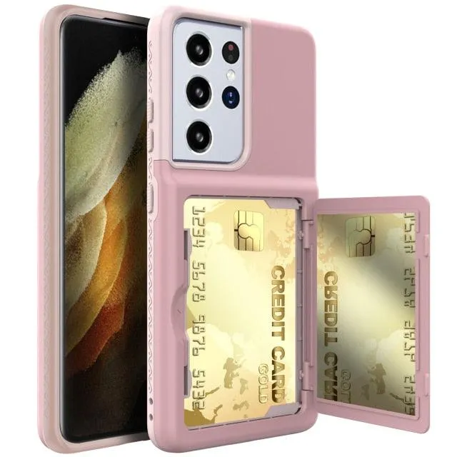 Armor Slide Card Case For Samsung Galaxy S21 Ultra Plus