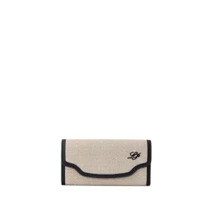 Beige Fabric And Leather Wallet