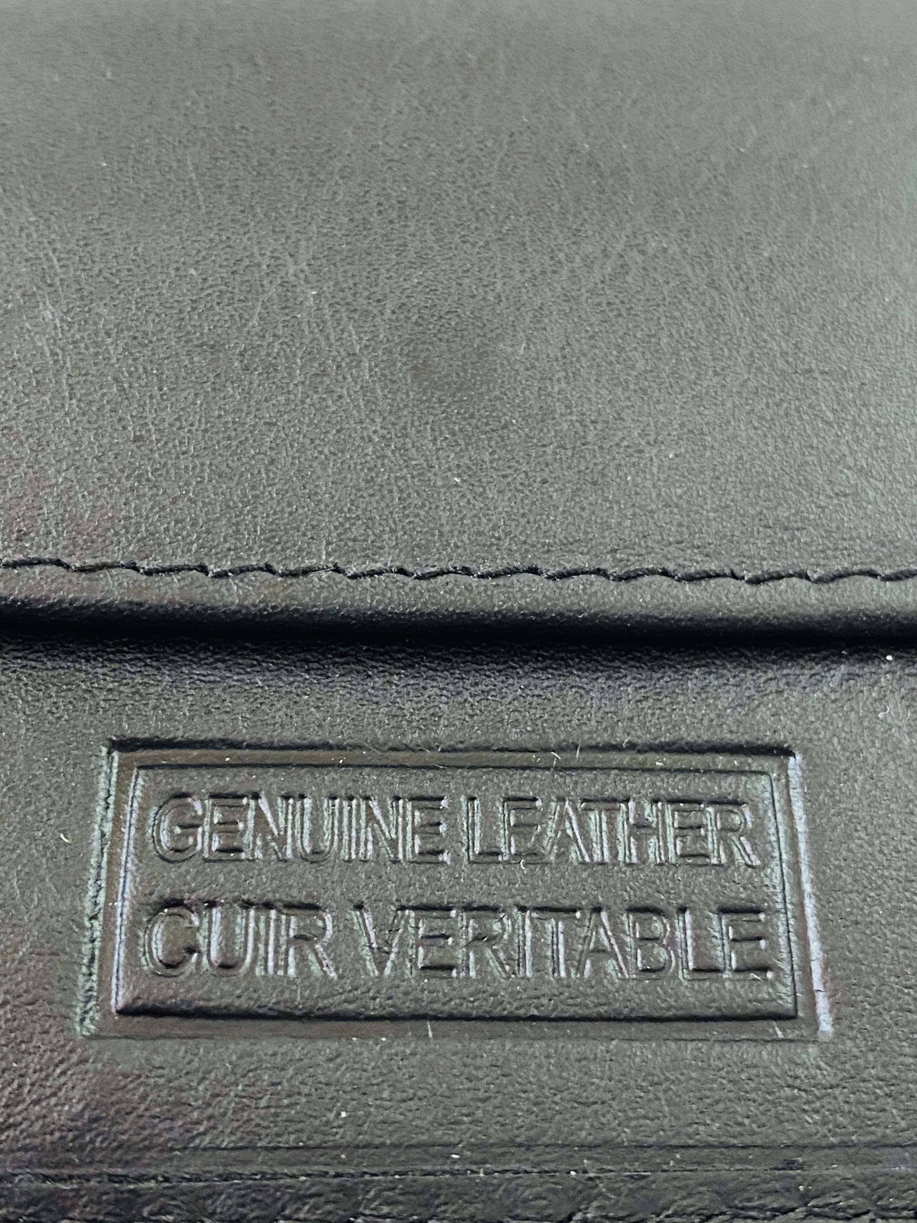 Black Bifold Wallet Featuring Snap Closure Coin Pouch Made with Genuine Leather