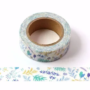 Blue Green Floral Washi Tape