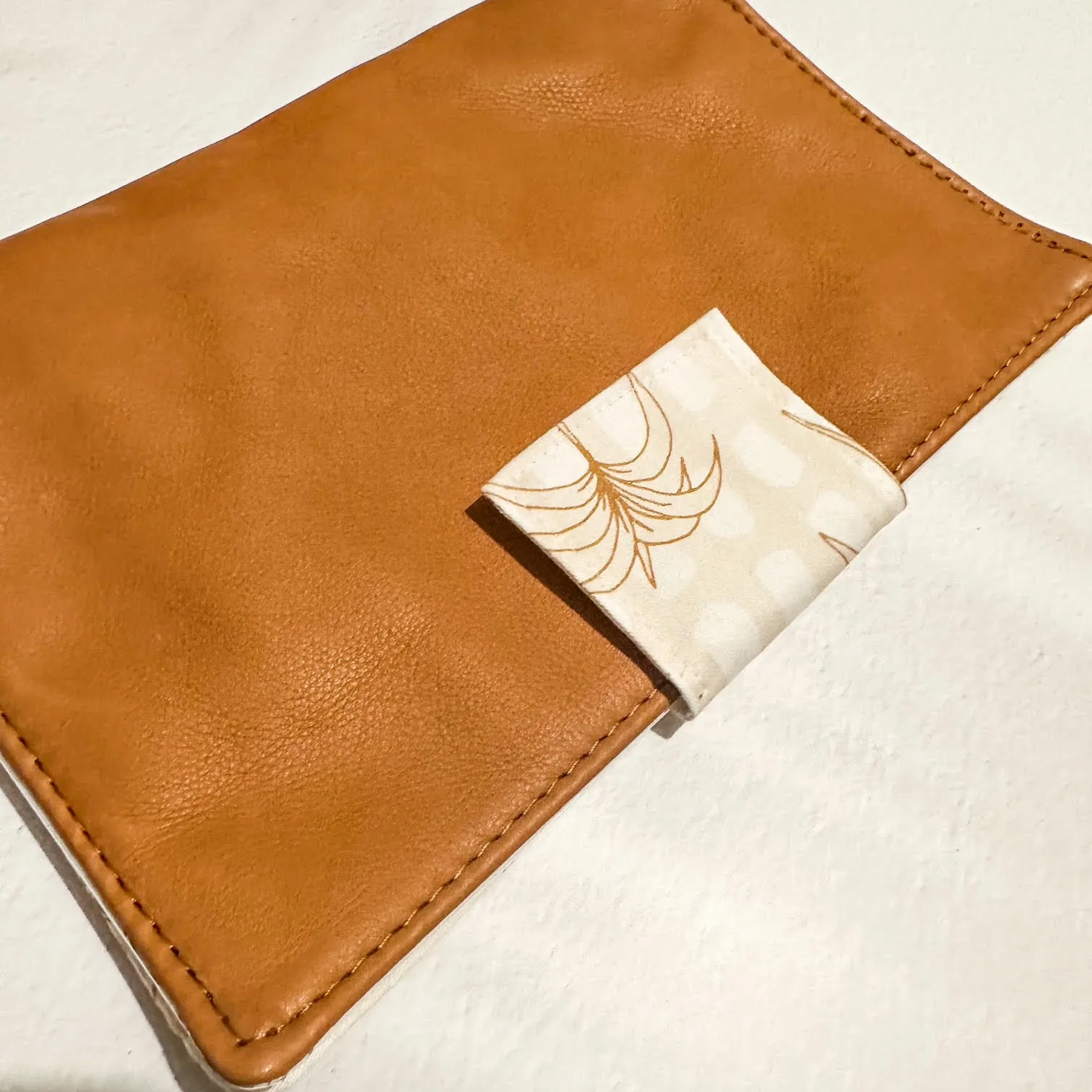 Deluxe Leather Nappy Wallet - Palm Gingham