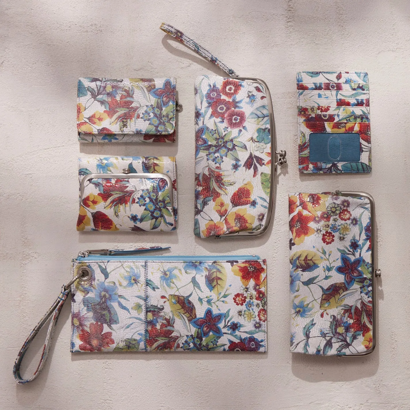 Euro Slide Card Case in Printed Leather - Botanic Print
