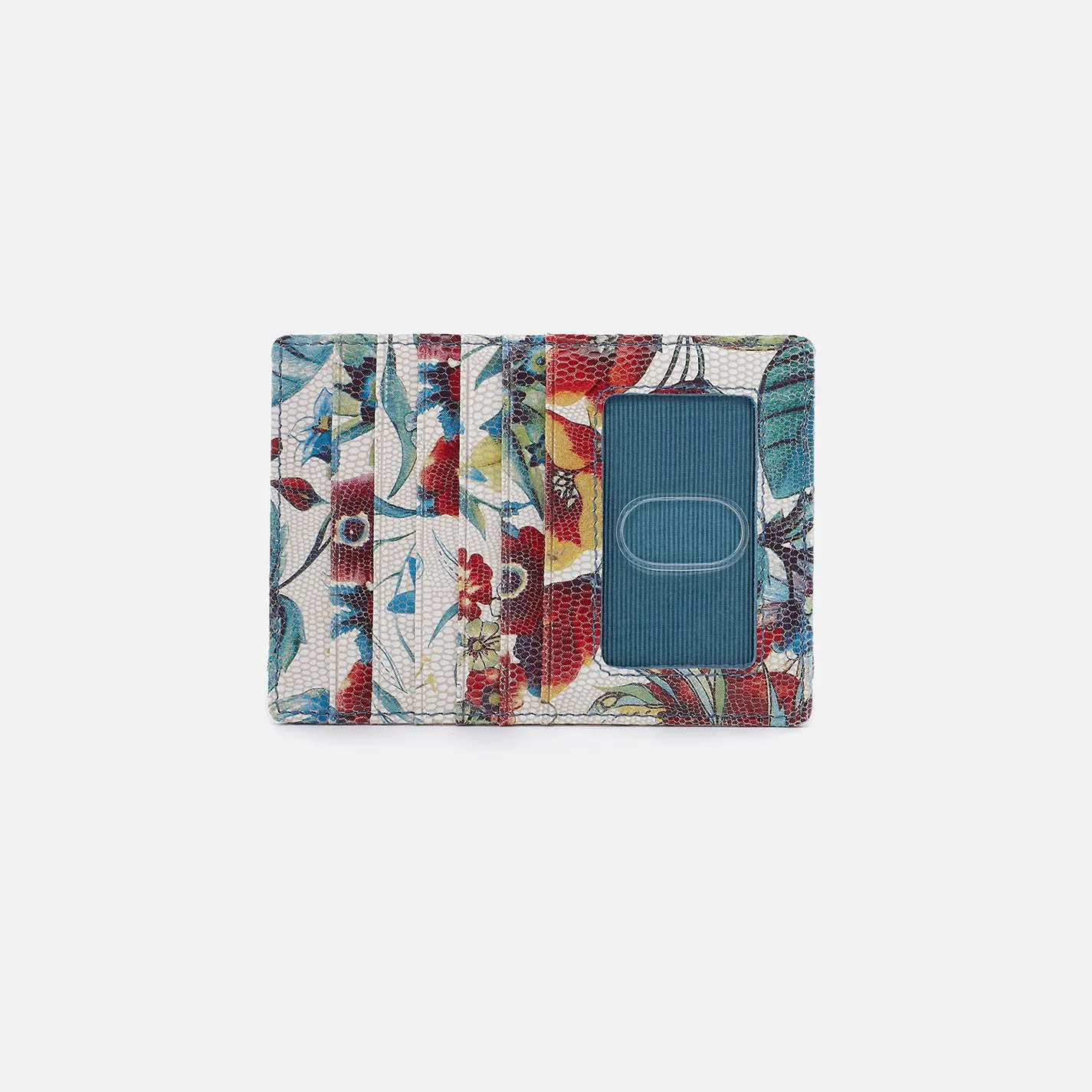 Euro Slide Card Case in Printed Leather - Botanic Print