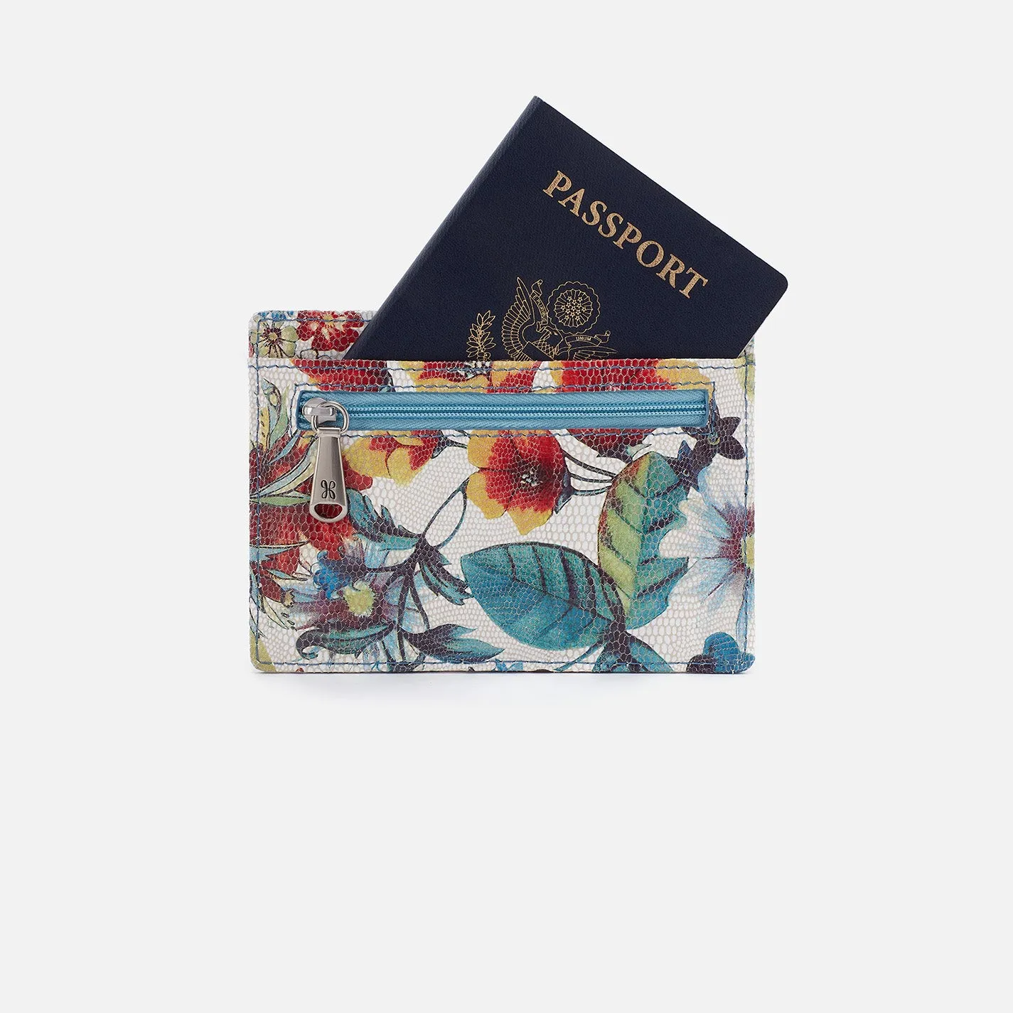 Euro Slide Card Case in Printed Leather - Botanic Print