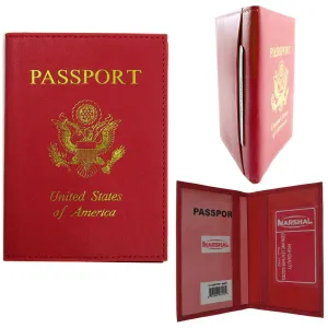 Genuine Leather Slim Travel Passport Wallet Holder RFID Blocking Cards Cover US