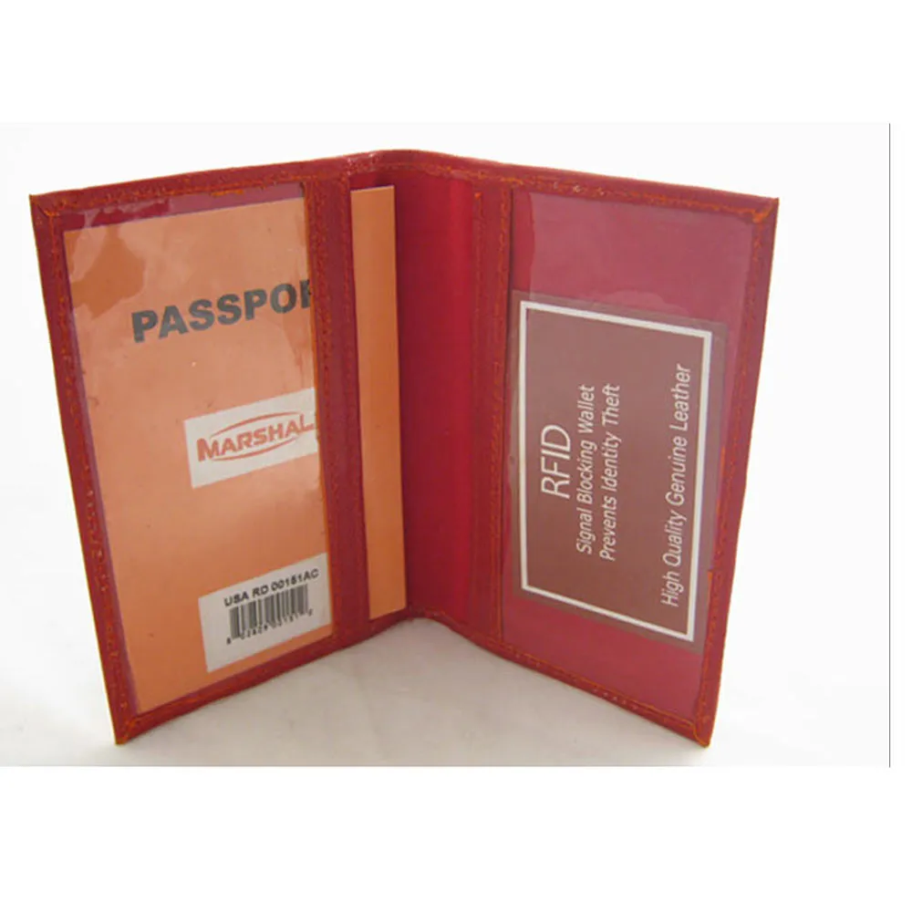 Genuine Leather Slim Travel Passport Wallet Holder RFID Blocking Cards Cover US