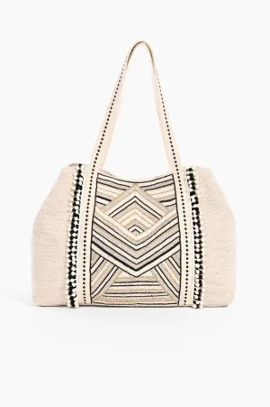 Golden Glam Hand Beaded Tote