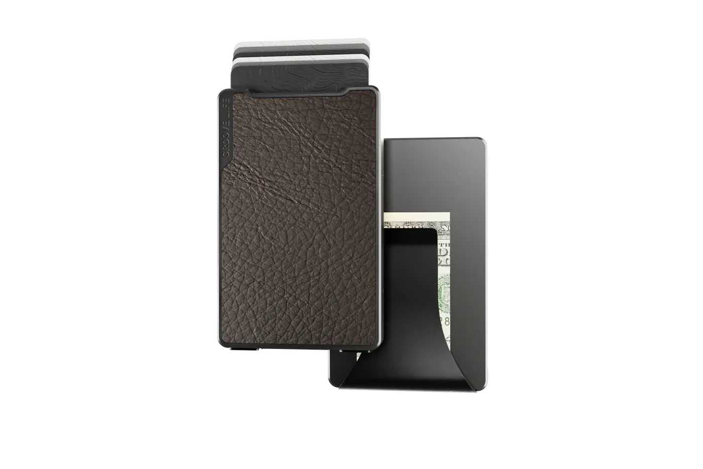 Groove Wallet Gun Metal/ Brown Leather