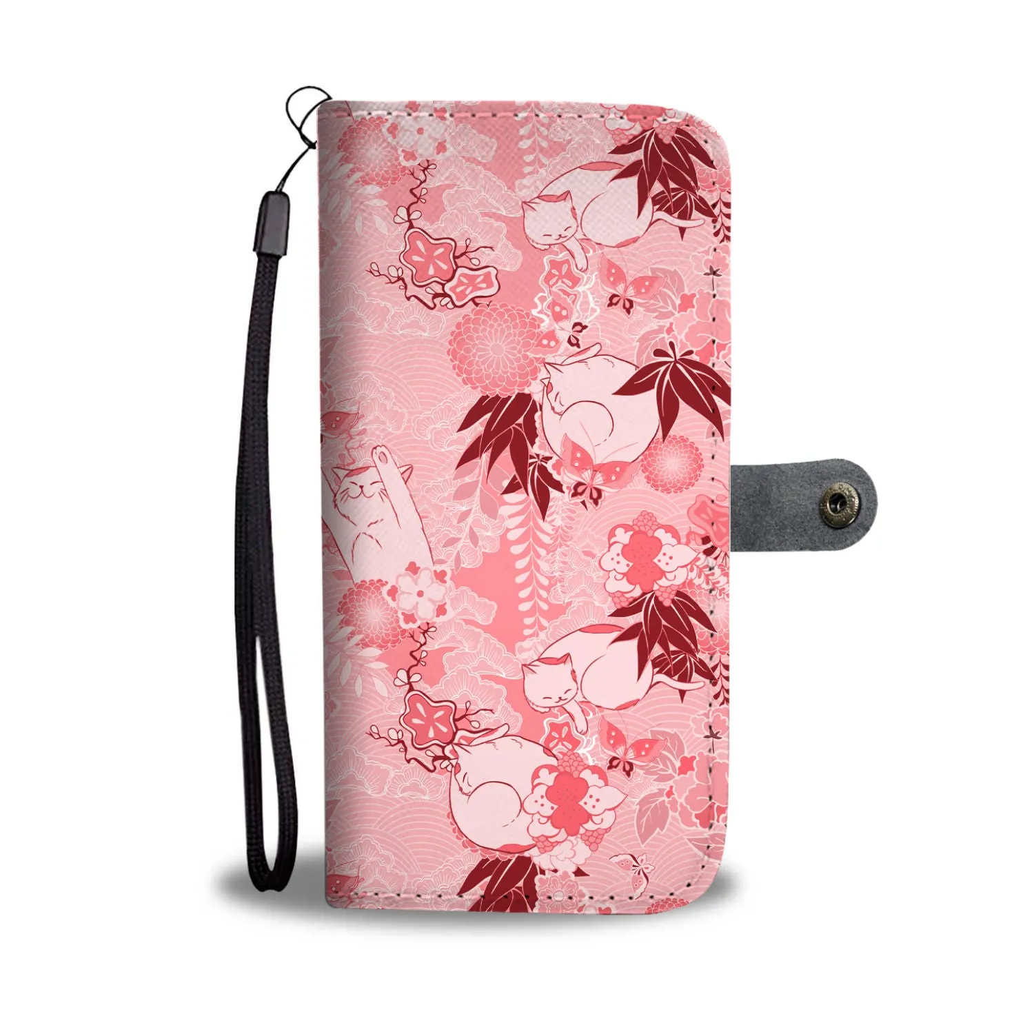 Light Red Cats Wallet Case