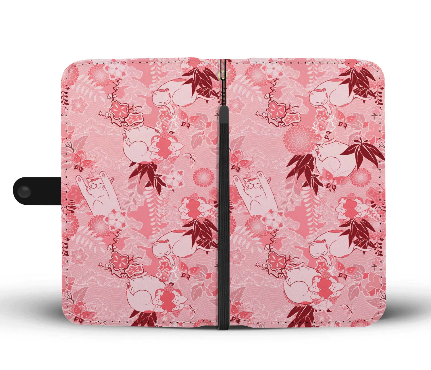 Light Red Cats Wallet Case