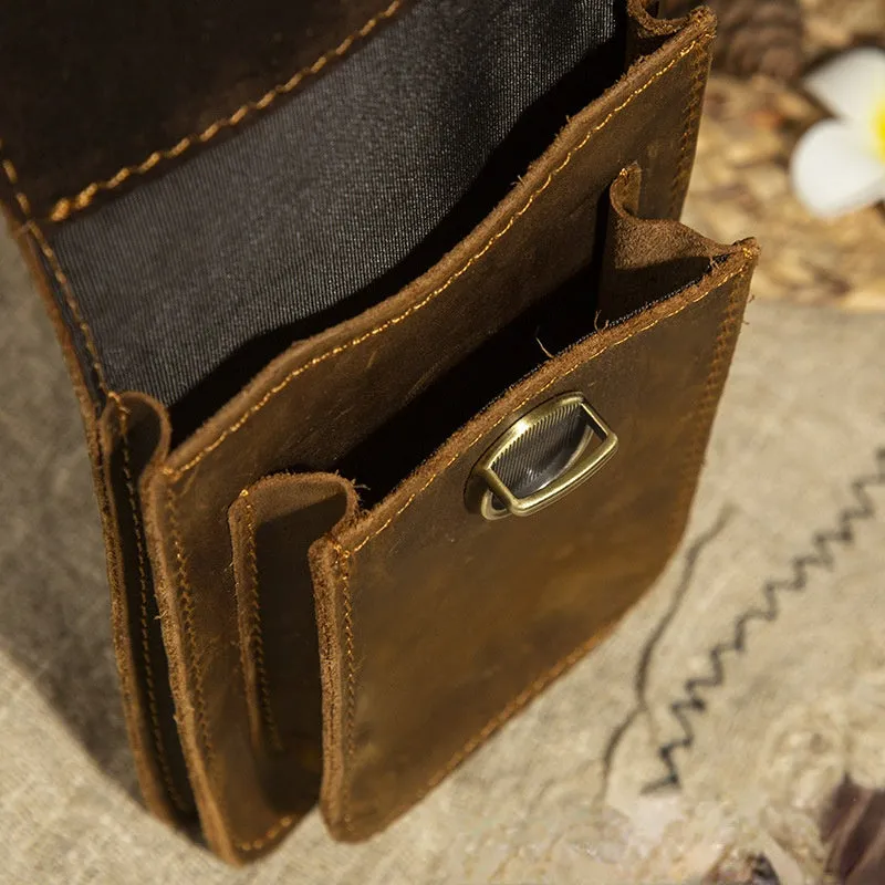 Men's Crazy Horse Leather Mobile Cigarette Case