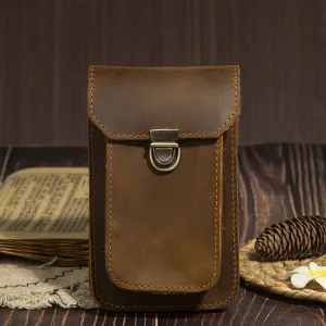 Men's Crazy Horse Leather Mobile Cigarette Case