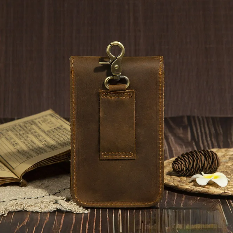 Men's Crazy Horse Leather Mobile Cigarette Case