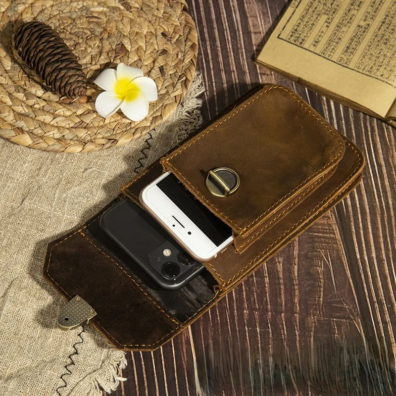 Men's Crazy Horse Leather Mobile Cigarette Case