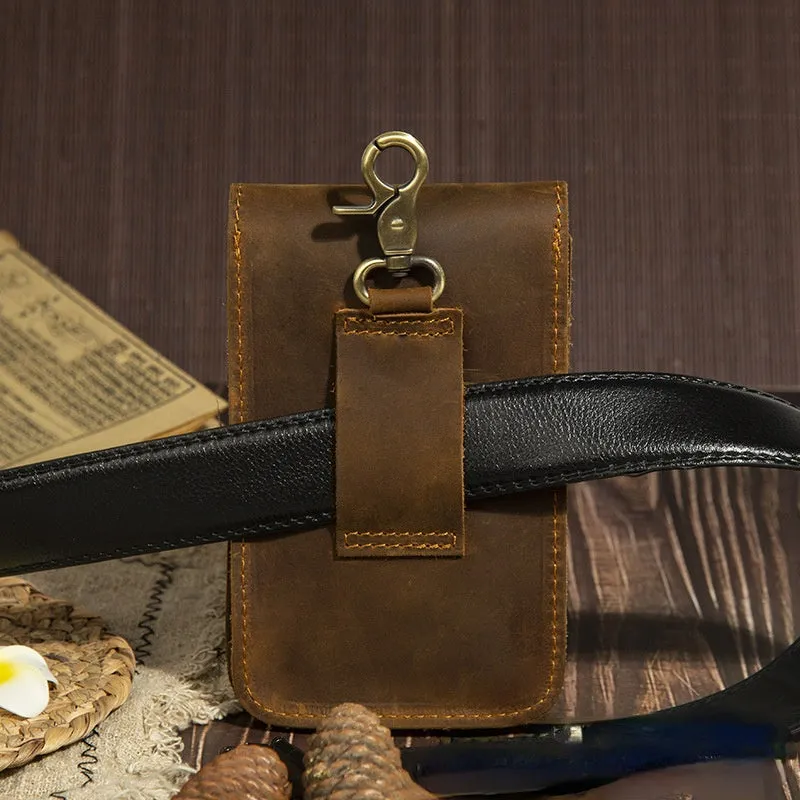 Men's Crazy Horse Leather Mobile Cigarette Case