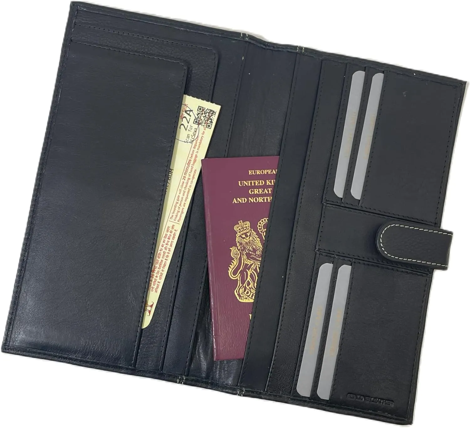 Pratico - leather travel wallet with Tab #TW01 Black