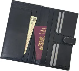 Pratico - leather travel wallet with Tab #TW01 Black