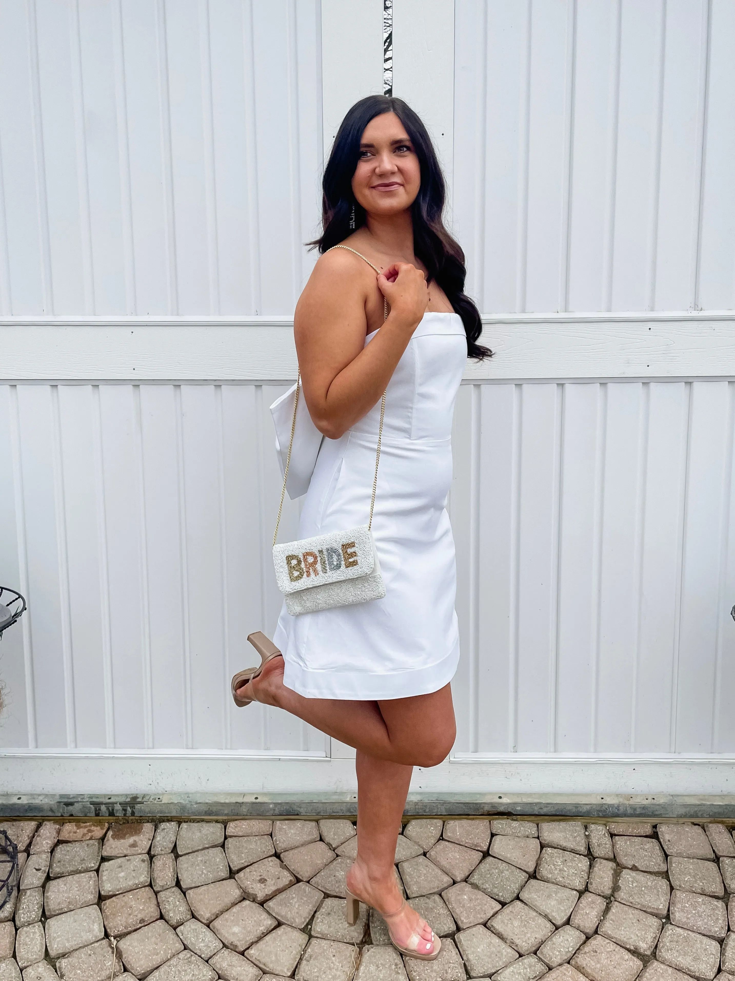 "Bride" Mini Beaded Clutch