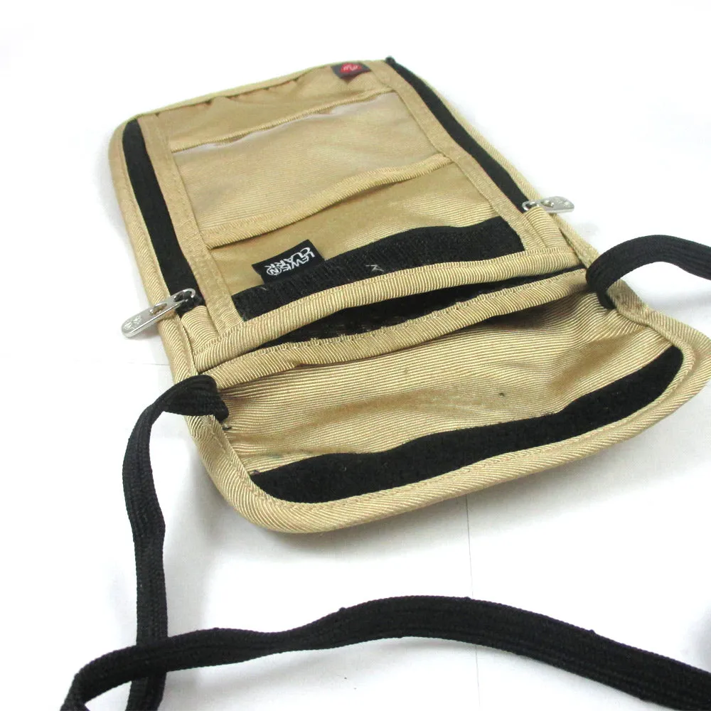 RFID Neck Stash Pouch Travel Holder Passport Id Wallet Bag Lewis N Clark Tan !
