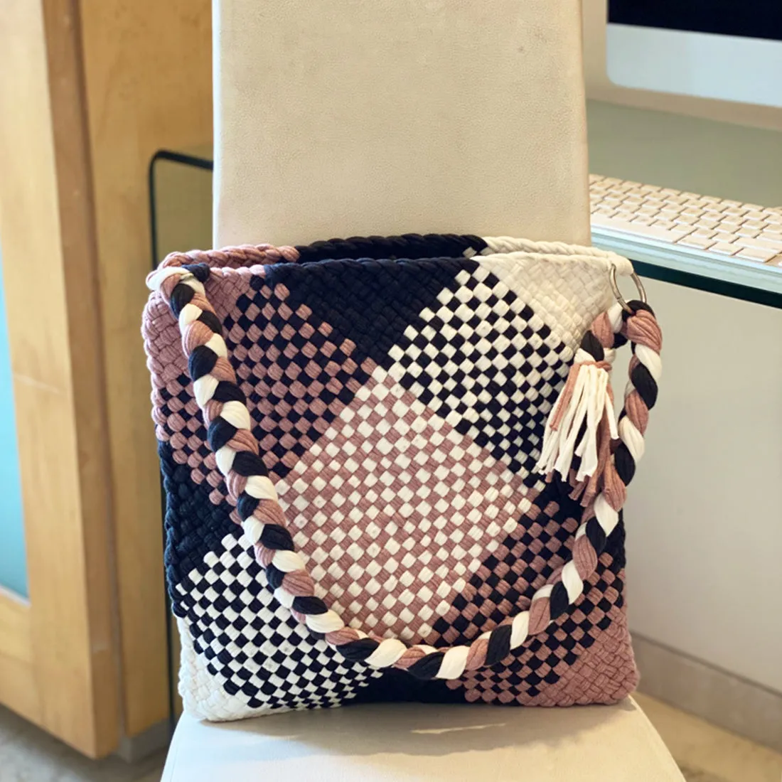 Shoulder Tote Bag Blue