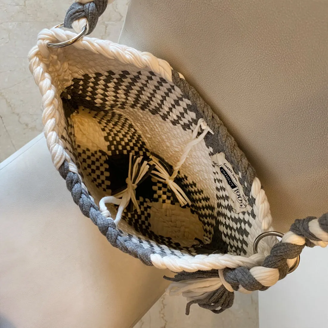 Shoulder Tote Bag Grey