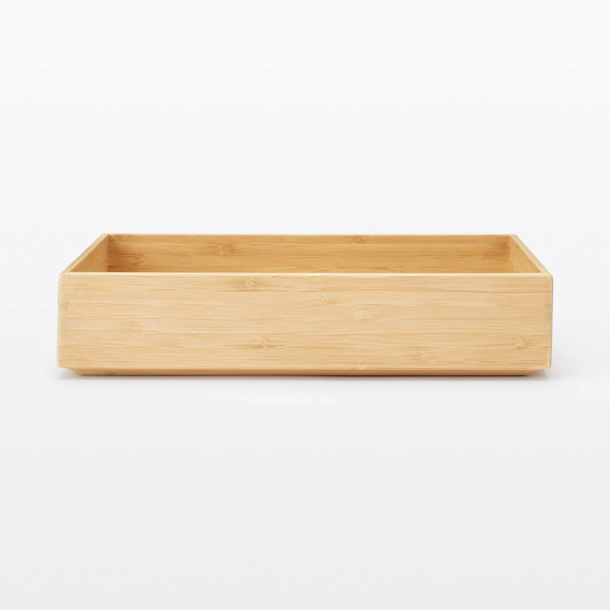 Stackable Bamboo Organiser Box - Medium W17 x D26 x H5.5 cm