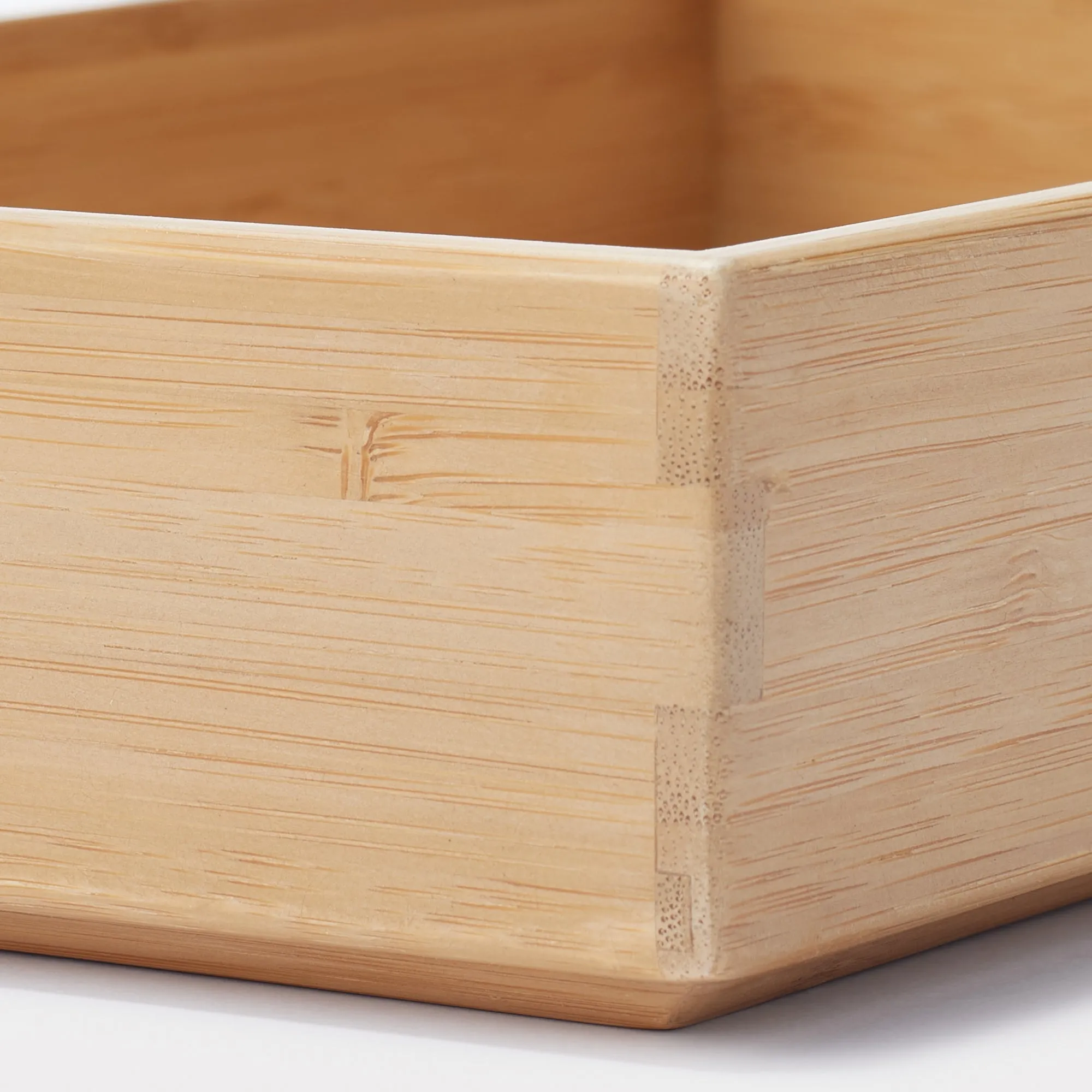 Stackable Bamboo Organiser Box - Medium W17 x D26 x H5.5 cm