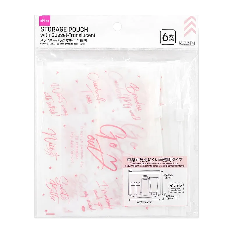 Storage Pouch with Gusset - Translucent - A6