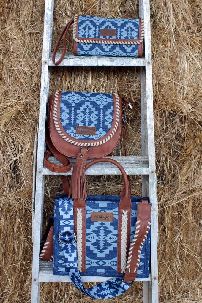 Wrangler Dakota Whipstitch Wallet Bag Denim