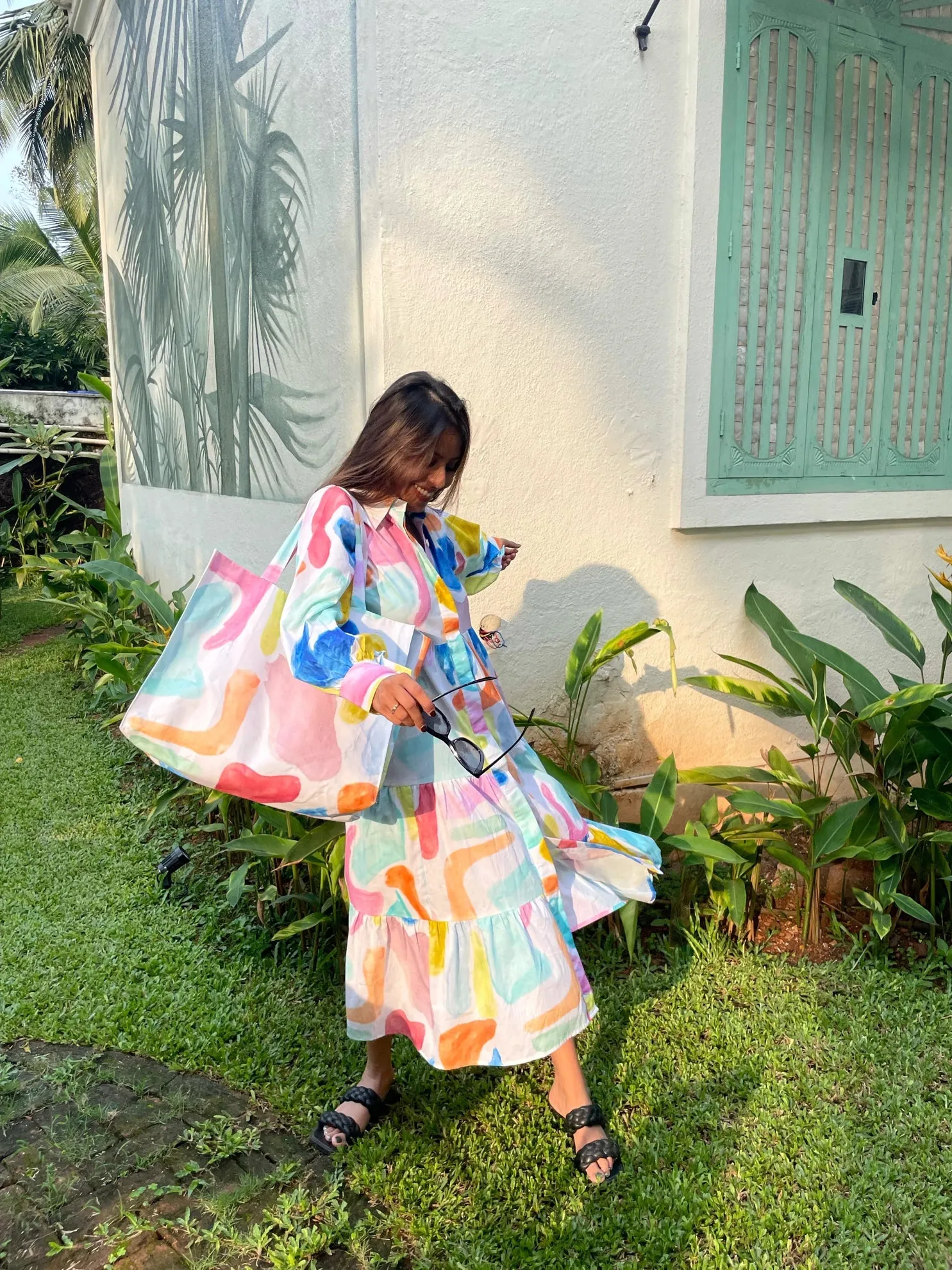 Zanzibar Large Tote in Multi Camo