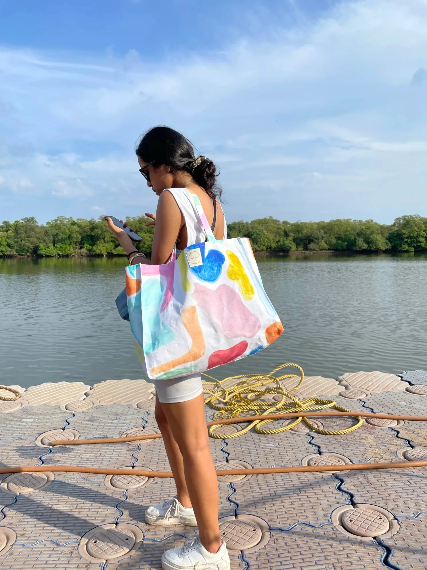 Zanzibar Large Tote in Multi Camo